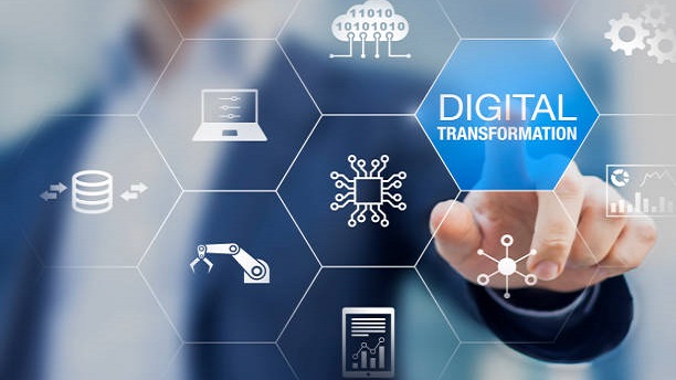 Digital Trans Digital transformation technology strategy, digitization and digitalization of business processes and data, optimize and automate operations, customer service management, internet and cloud computing